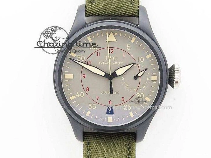 MIROTIME 0429 Compact Big Pilot “Markus Buhler” IW5003 Turbine V6F Best Edition Grey Dial On Leather Strap A 7314